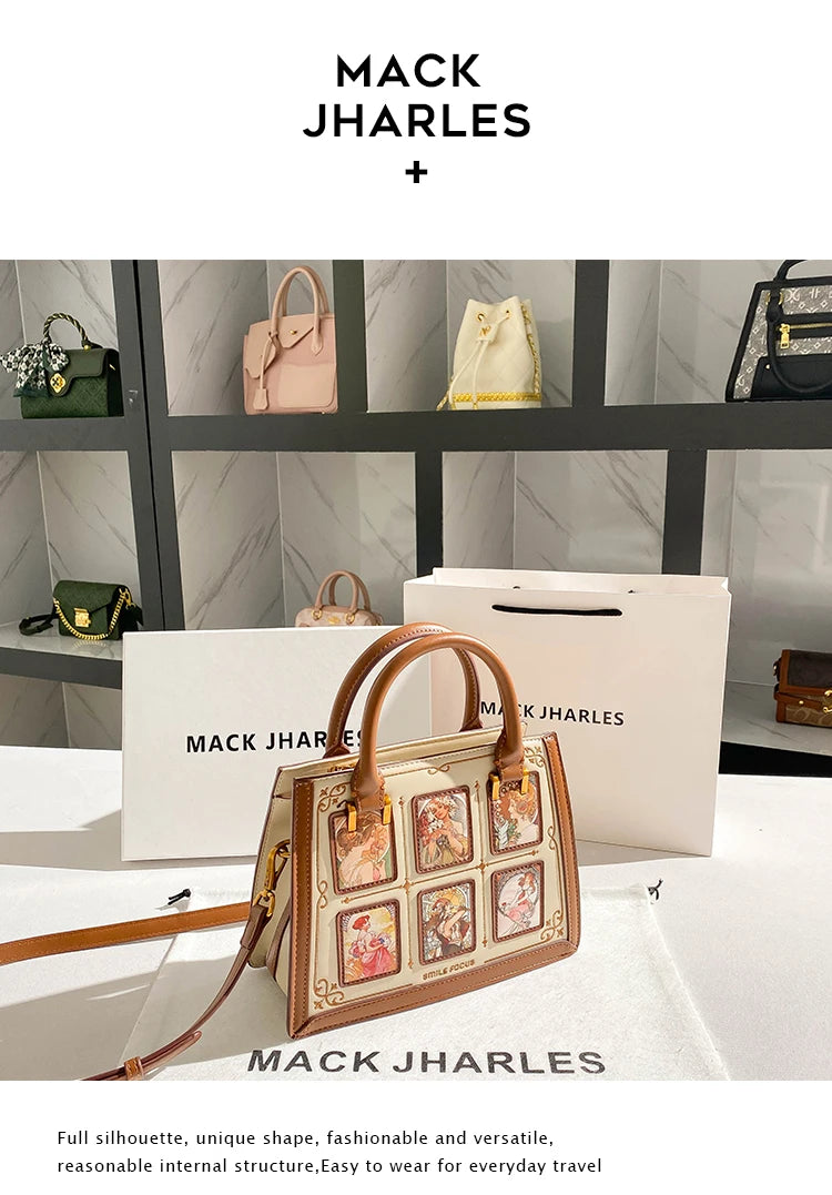 Women's handbag with high-end contrasting colors, carrying mother's bag 2024 new retro designer single shoulder crossbody bag