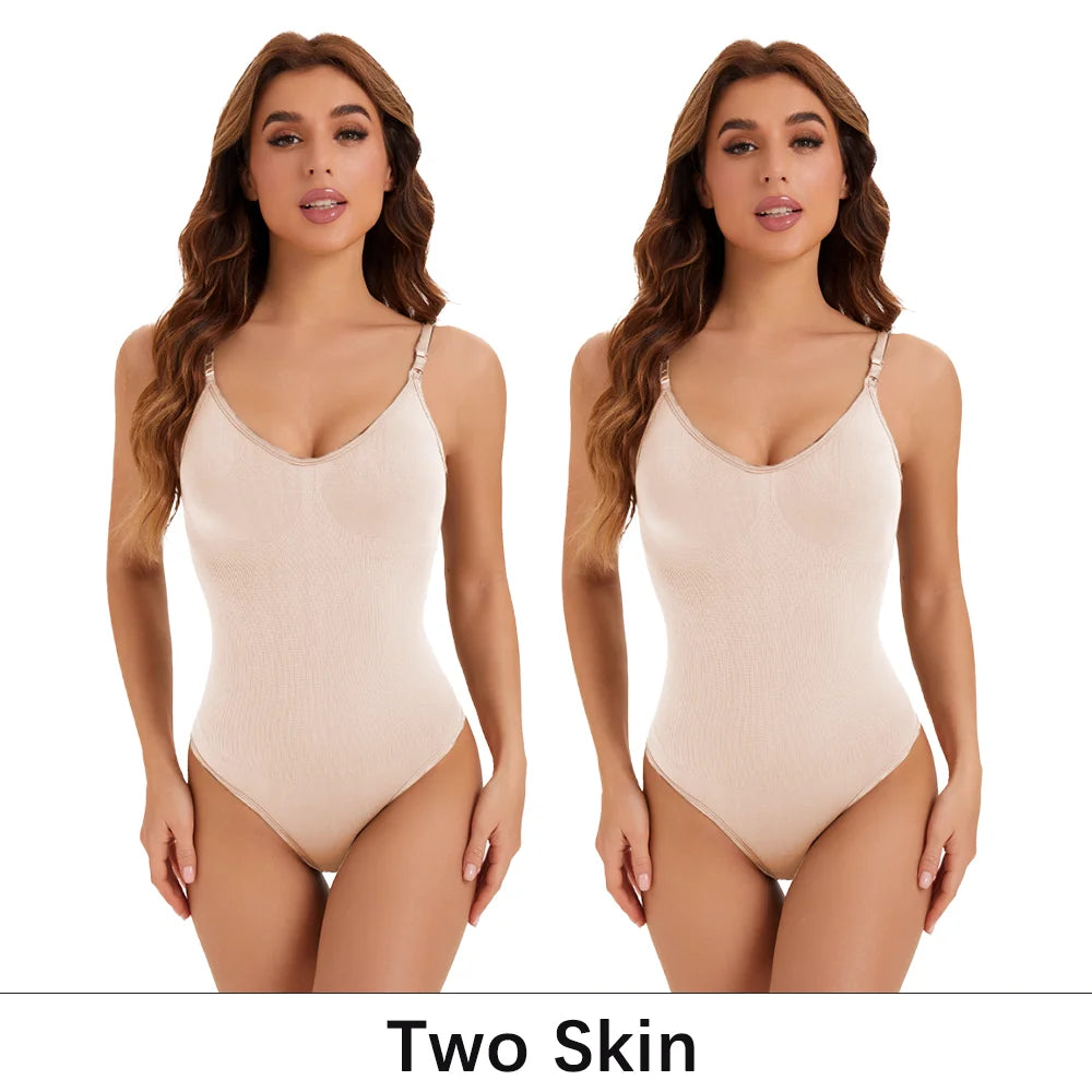 High Elastic Bodysuit for Women Tummy Control Shapewear Sexy Seamless Sculpting Thong Body Shaper Slimmer Slimming Black Tank