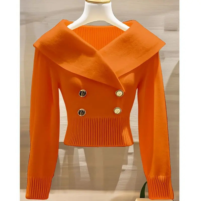 Sweater Women's 2025 New Fashion Autumn Long-Sleeved Temperament Casual Knitwear Female Pullovers Sweater