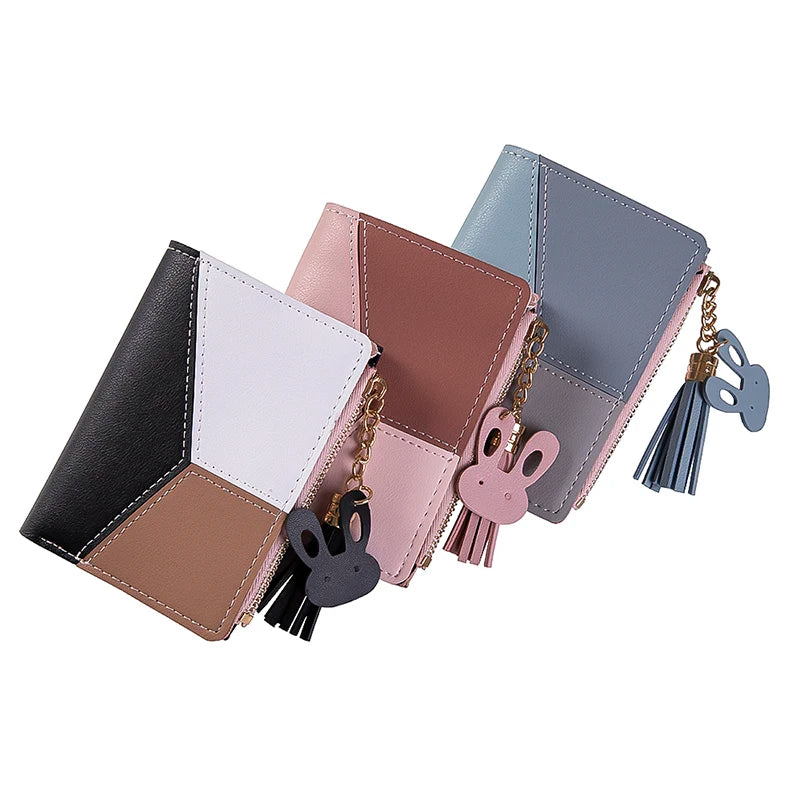 Women Fashion Wallets Zipper Coin Purse Ladies Short Purses Handbags Women Clutch Credit Cards Holder PU Leather Billfold Wallet