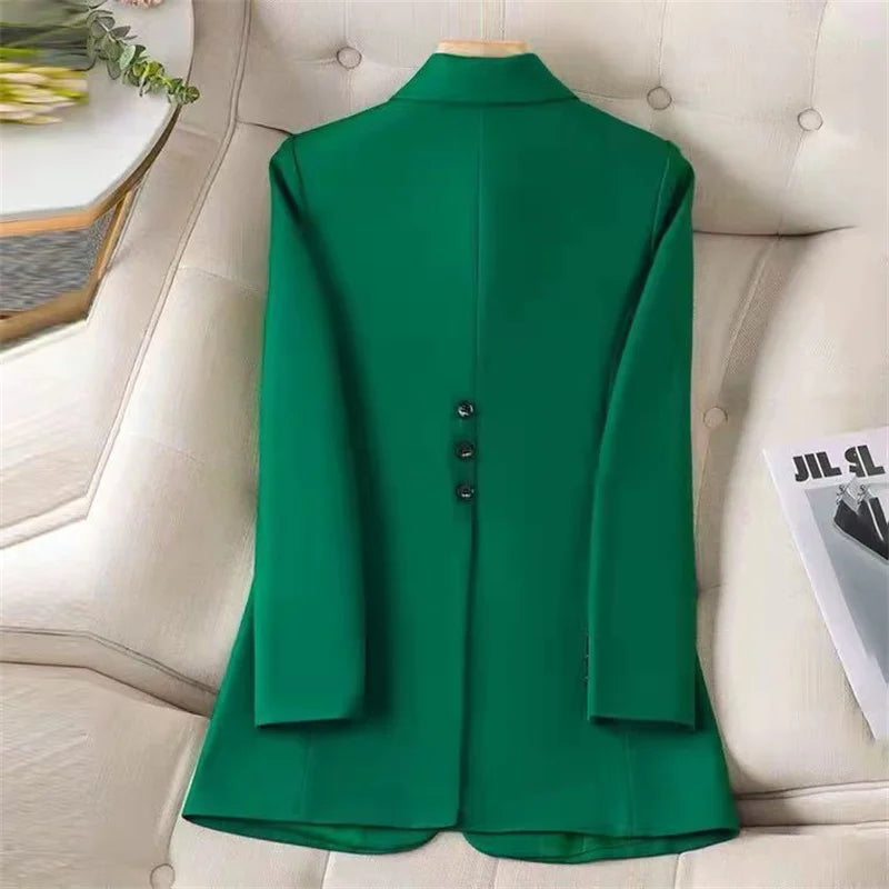 Women Blazer Office Ladies Elegant Outwear Long Sleeve Work Wear Classy Female Pink Suit African Autumn Fashion 2025 New