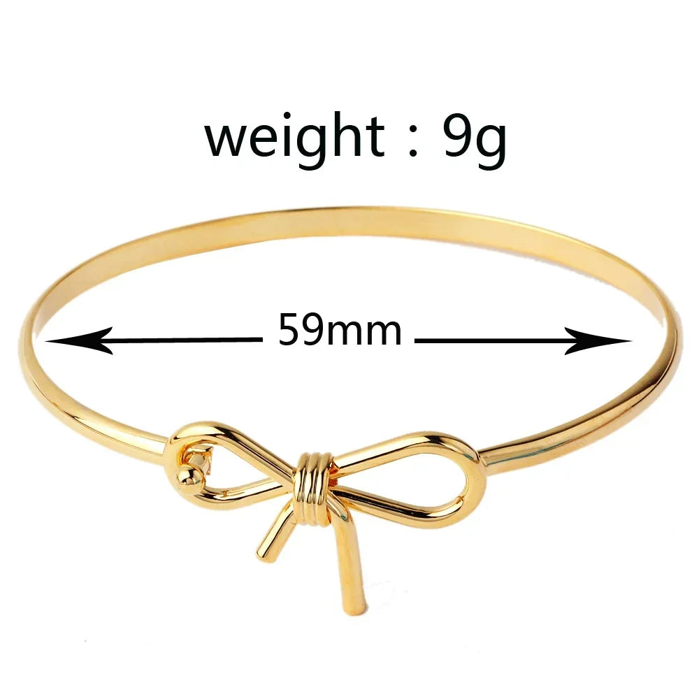 Good Quality Cuff Bangles for Women 18K Gold Plated Jewelry Tie The Knot Love Bracelets for Bridesmaid Best Friend Gifts