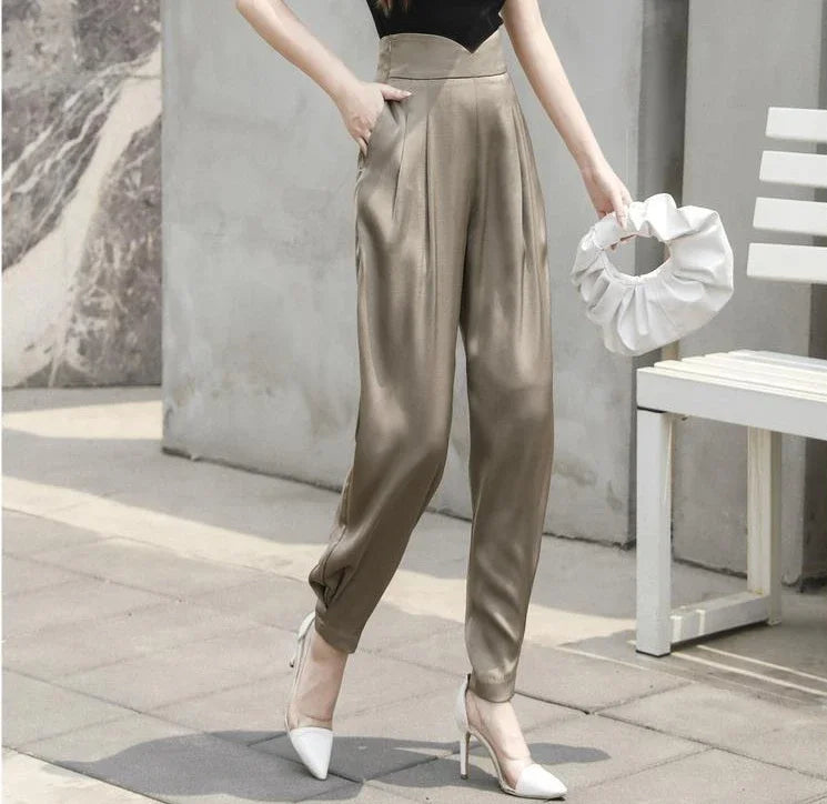 Trousers for Woman Pencil Solid Clothing Black Women's Pants High Waist Y2k Streetwear Autumn Cotton Elastic G Classic Quality