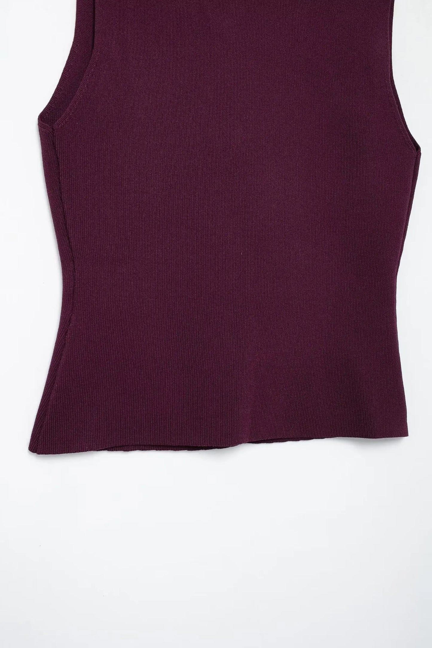 HH 2025 Women Skirt Set Wine Red Knitted V-Neck Sleeveless Slim Vest +Solid High Waist Zipper Patchwork Long Skirt Street