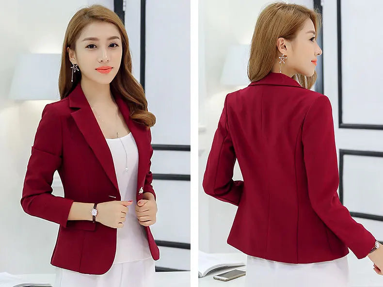 Women Blazer 2022 Formal Blazers Lady Office Work Suit Pockets Jackets Coat Slim Grey Women Blazer Femme Jackets Femme NS5261