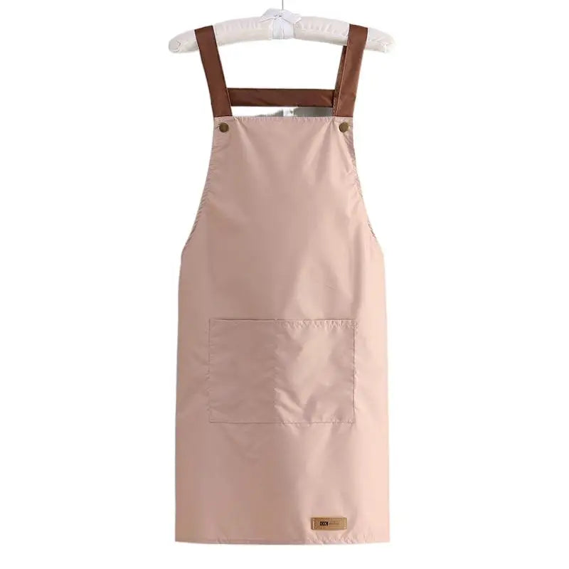 Kitchen Apron Rivet Strap Leather Apron Multi-functional Stain-resistant Oil-proof Waterproof Cooking Solid Color Hotel Workwear