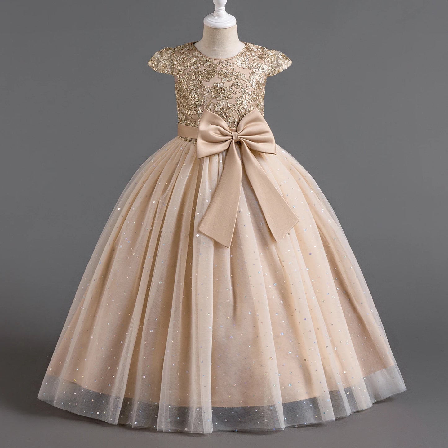 Elegant Teens Girls Dress Lace Princess Pageant Birthday Party First Communion Gowns Bridesmaid Flower Girl Dresses For Wedding