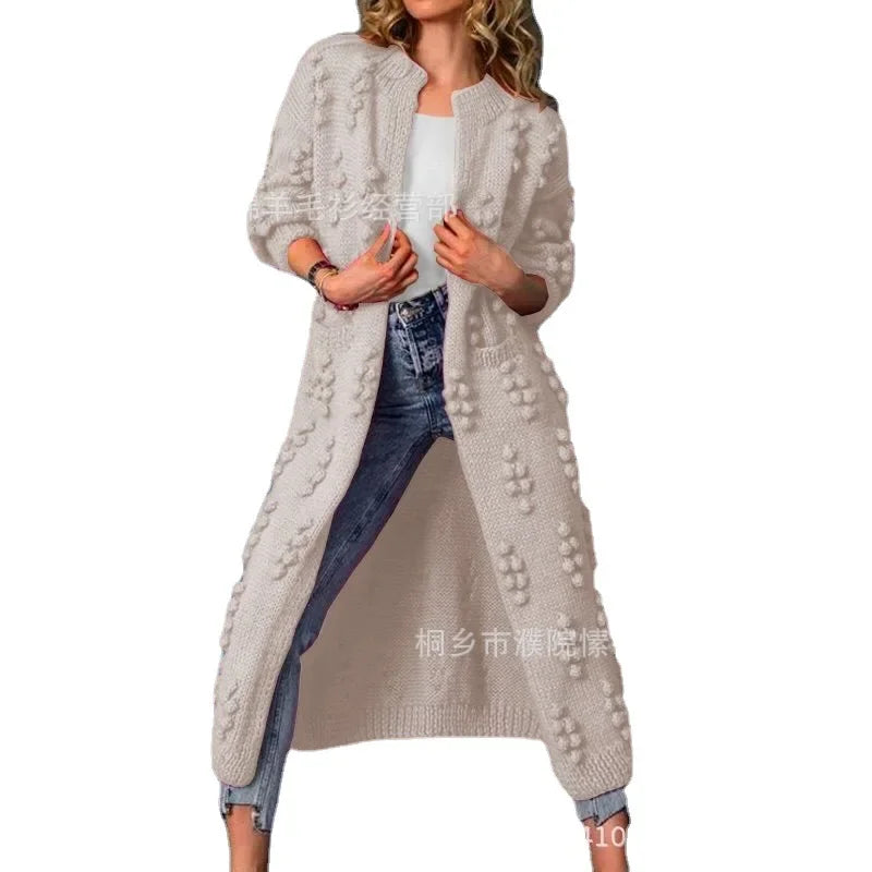 Sweater Woman Spring Autumn 2025 Solid Color Long Knitting Cardigan Sweater Coats Women Clothing Casual Tops Fashion Sweaters
