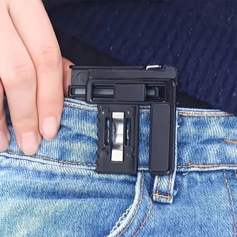 Trouser Waist Folding Belt Buckle Adjustable Waist Shrink Clip Waistline Adjustment Buckle Lightweight Metal Waistband Belt Clip