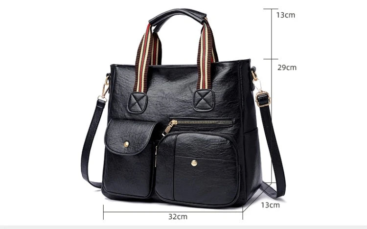 Women's Handbag Women's Shoulder Bag Fashion Purse Vintage Leather Bag Large Capacity Handbag Inclined Shoulder Bag Mom's Bag