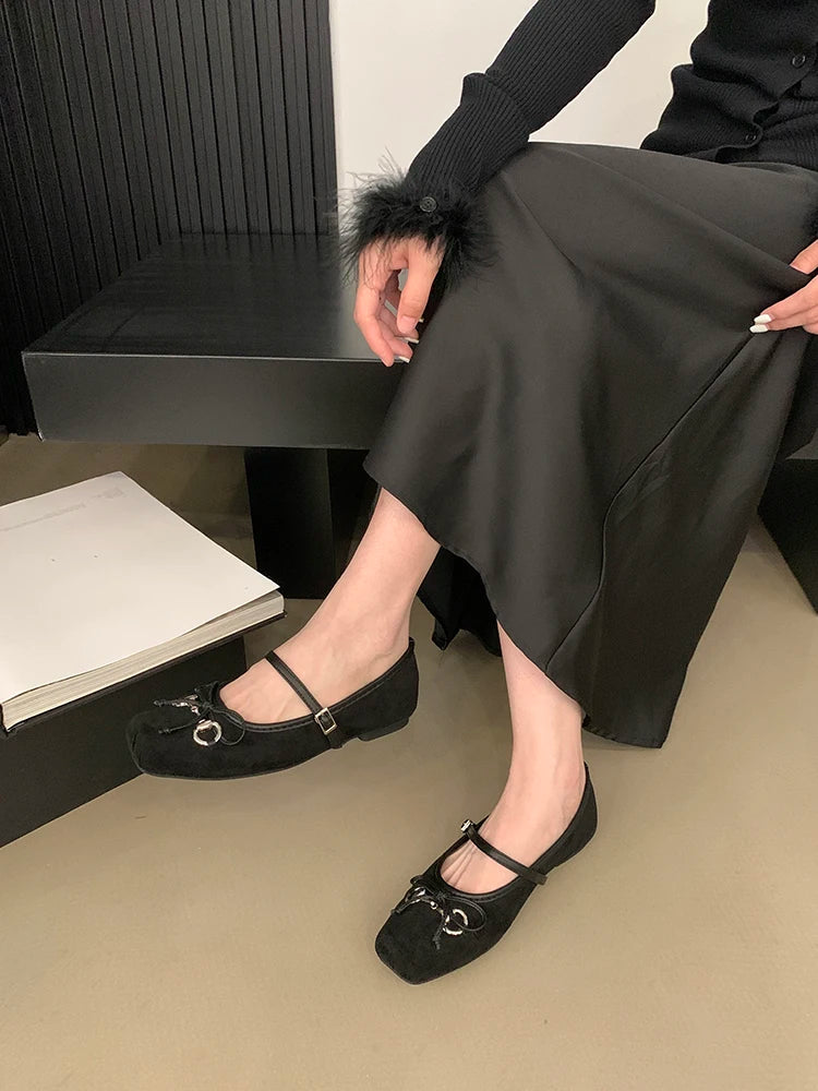 Shoes Woman 2024 Square Toe Autumn Elegant Female Footwear New Fall Summer Moccasin Dress Mary Janes Shoes Woman 2024 Female Foo