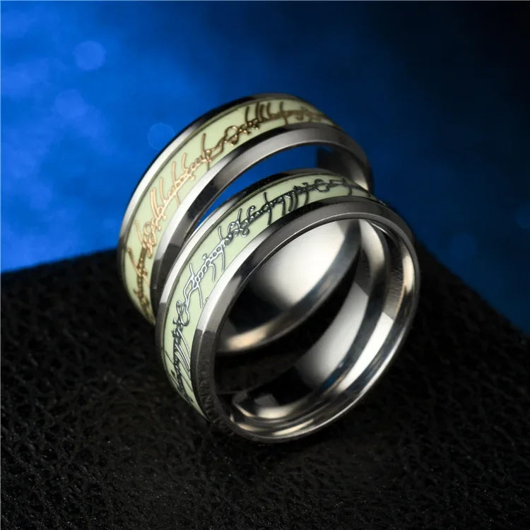 Luminous Lord  Rings Magic Ring Sleek Stainless Steel Promise Ring with High Polish Finish Perfect for Your Special Someone