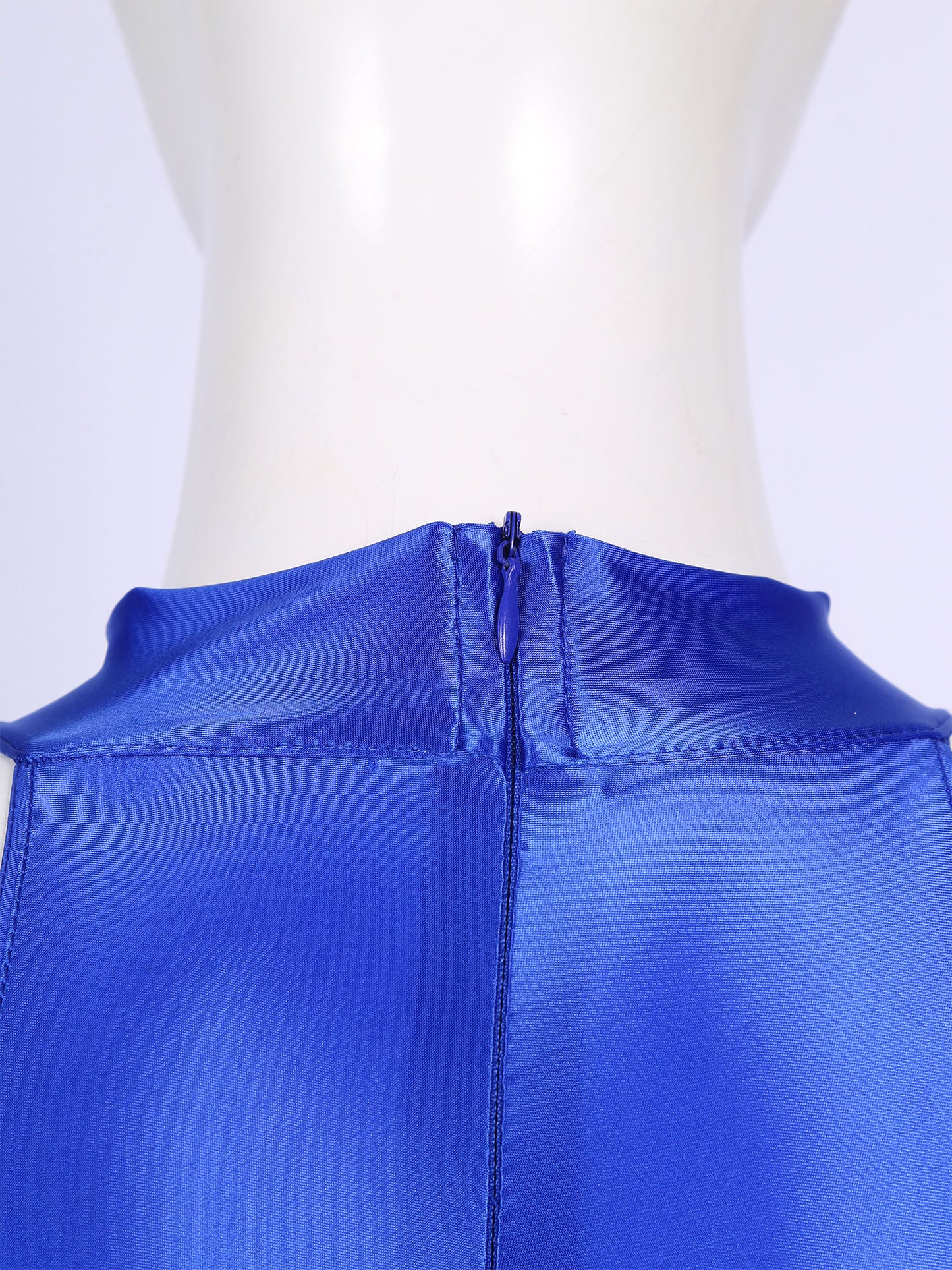 Women Glossy Bodysuit Swimsuit Set Elastic Sleeveless High Cut Leotard with Ruffled Mini Skirt Swimming Bathing Suit Swimwe﻿ar