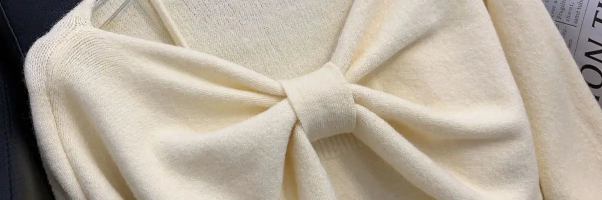 Sweater Suit for Women Two-piece 2025 Autumn New Suspender Vest Bow Long Sleeve Short Top