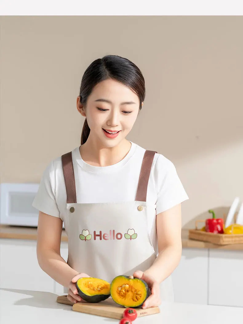 Kitchen Apron Waterproof Oilproof Convenient Pocket Chef Cooking Apron Men Women Barista Manicurist Work Aprons Waiter Uniform