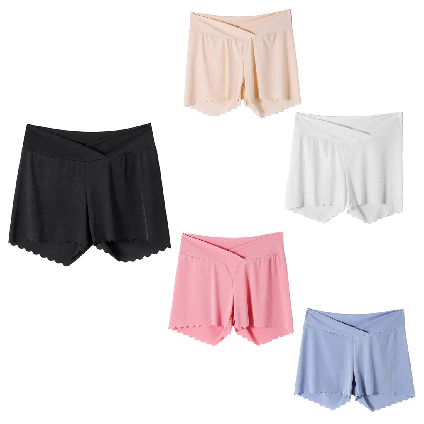 Maternity Summer Thin Low Waist Shorts Dress Skirt Leggings Anti-emptied Safety Pants Pregnant Women Solid Color Underwear