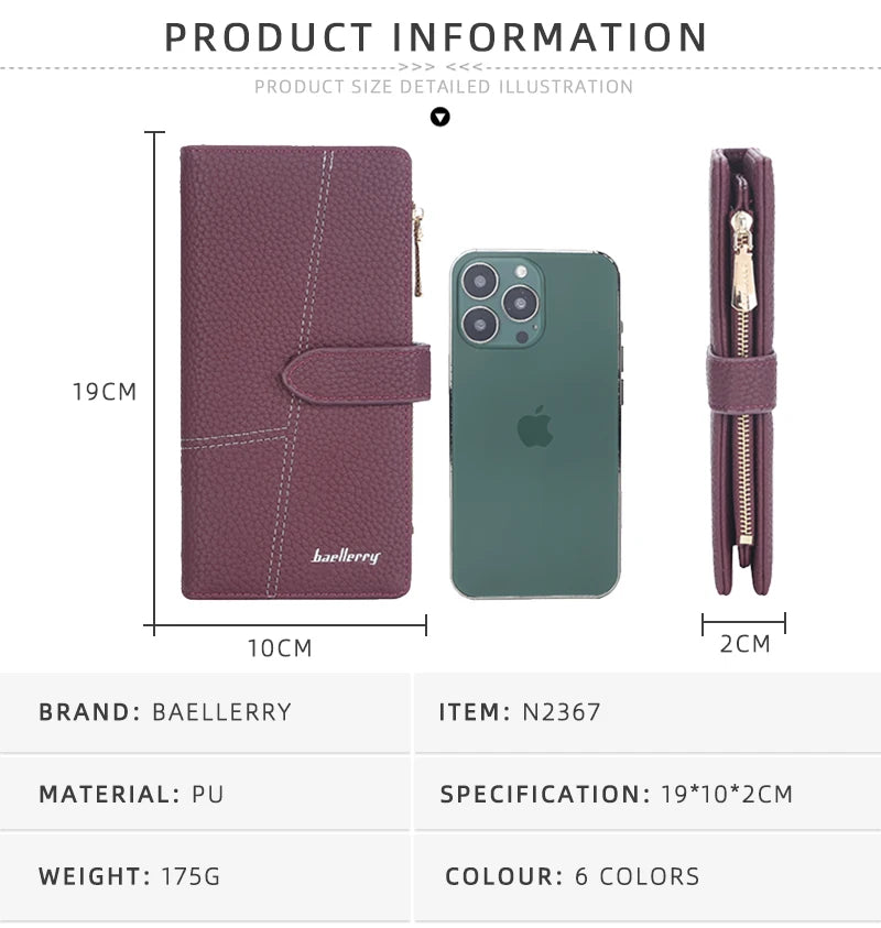 Women Long Wallets Slim Purse Handbags Female Purse Luxury Card Holder High Quality Zipper Wallet Pocket For Women