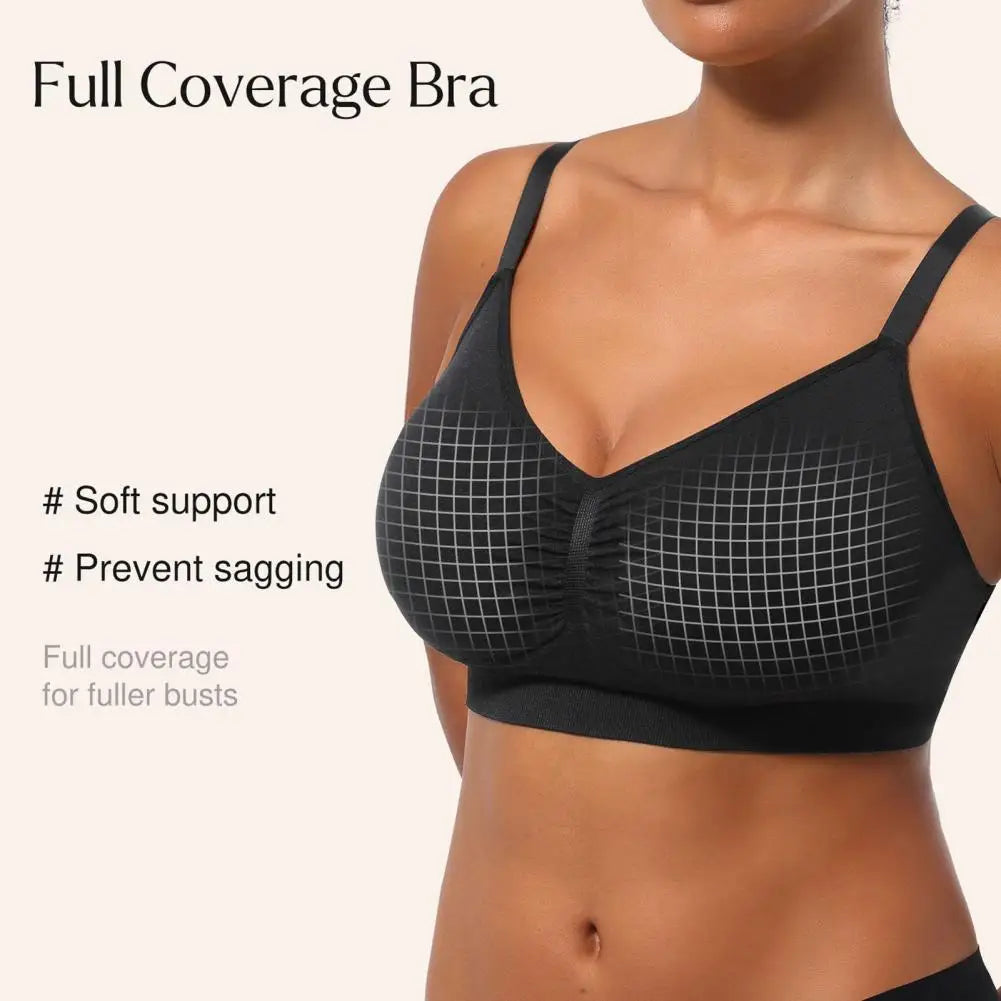 Sports Bras for Women Wireless Soft Workout Bra Full Coverage Push Up Bralettes Seamless Crop Cami Bra for Yoga Fitness