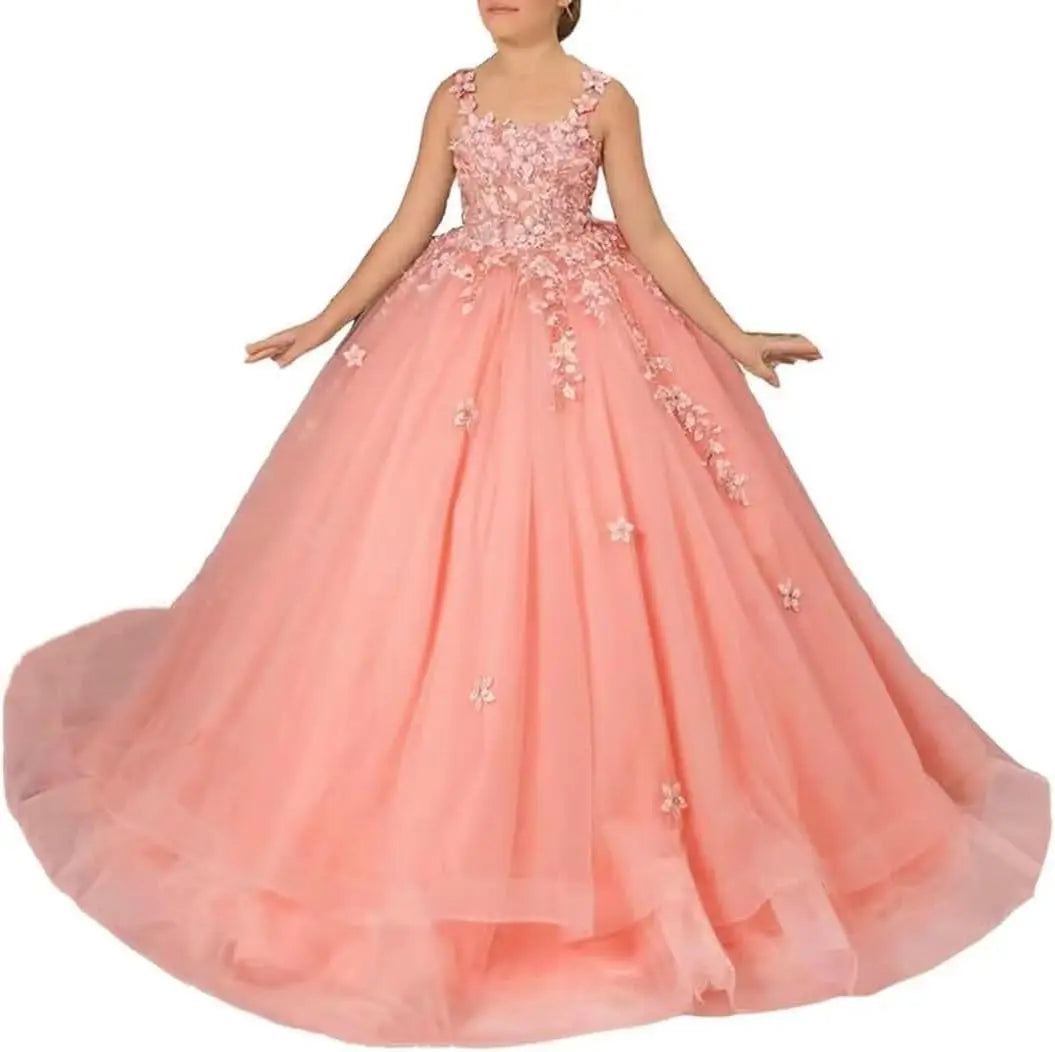 Kingbridal Flower Girl Dresses for Wedding Lace Princess First Communion Formal Dresses Tulle Pageant Ball Gowns Princess Dress