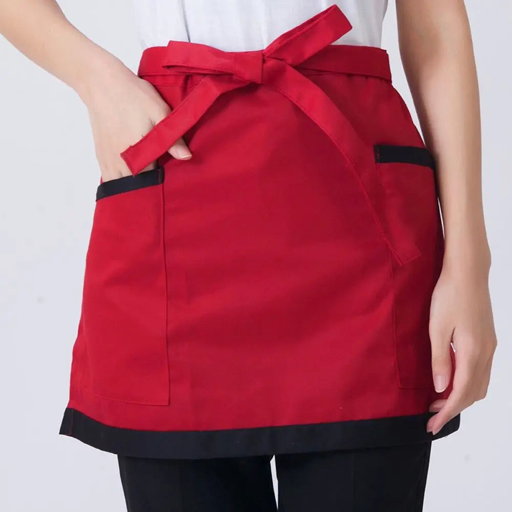 Kitchen Short Half Waist Apron Women Waitress Antifouling Work Bar Pub Cafe Cooking Men Short Waist Aprons