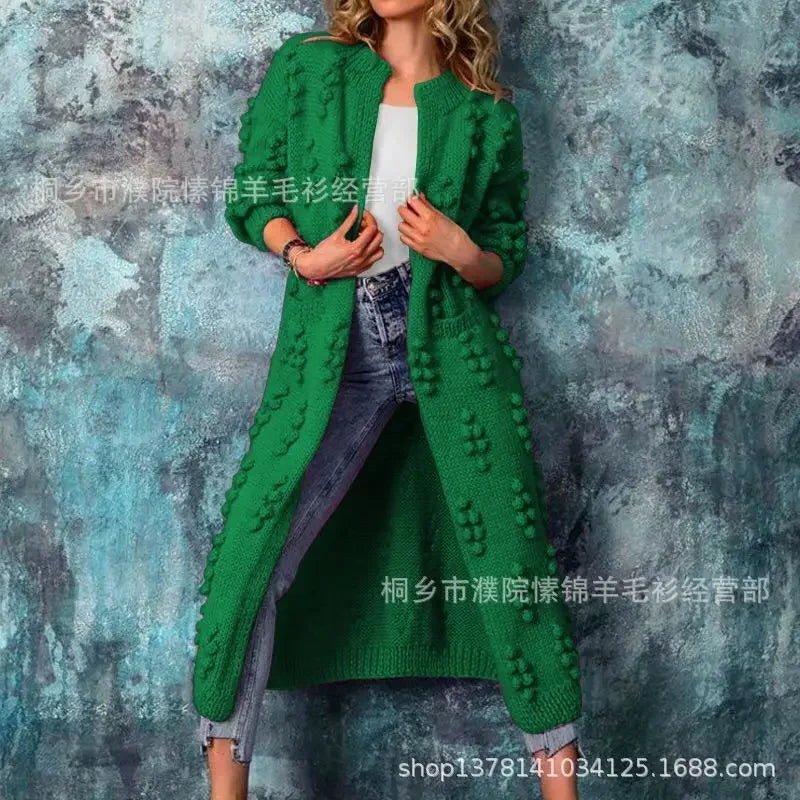Sweater Woman Spring Autumn 2025 Solid Color Long Knitting Cardigan Sweater Coats Women Clothing Casual Tops Fashion Sweaters