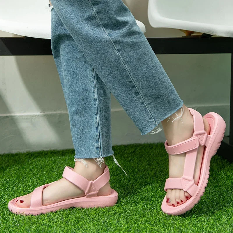 Sandals Woman Summer 2025 New Fashion Platform Sport Casual Flat Sandals Non-slip Outdoor Beach Sandalias Chaussure Femme