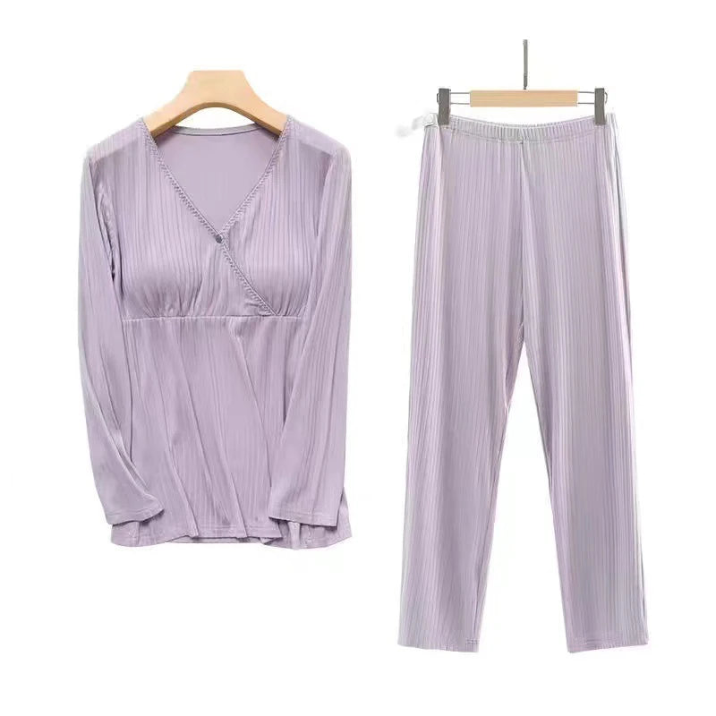 Maternity Nursing Sleepwear Breastfeeding Nightwear for Pregnant Women Pregnancy Breast Feeding Pajamas Suits Maternity Clothes