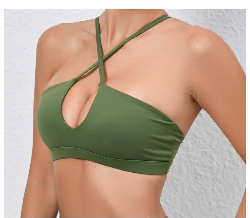 Women's Yoga Bra - Running Cross Back Breathable Naked Feel Sports Fitness Bra  for Yoga Running Gym Top