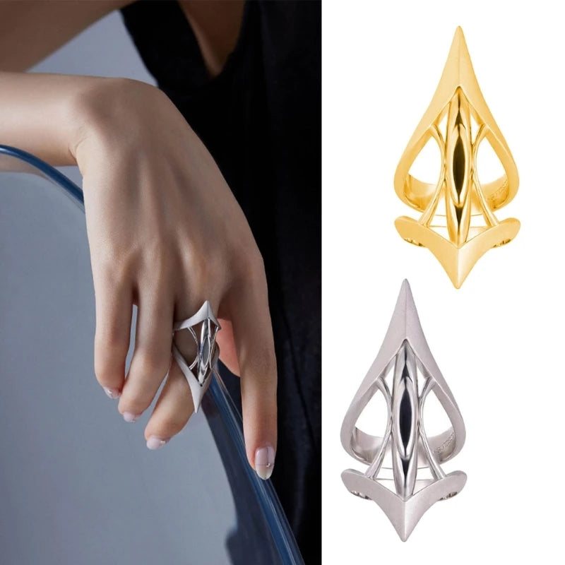 Advanced Hollow Ring Jewelry Aesthetic Open Rings Dinner Party Rings DropShip