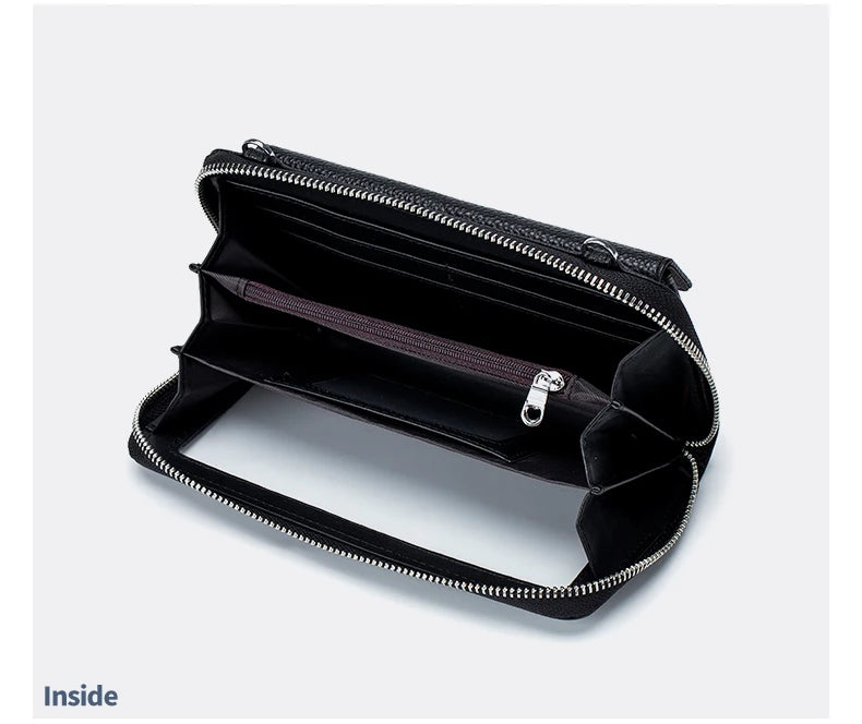 New Women Handbags Female Genuine Leather Shoulder Bags Multi Functional Large Capacity Crossbody Bags Touch Screen Phone Bag