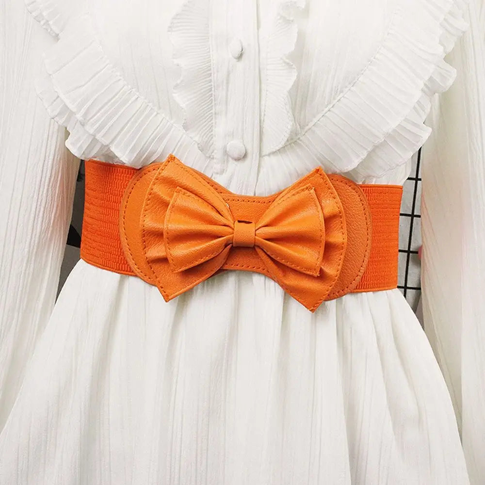 Women Big Bow Waistband Elastic Wide Stretch Waist Belt New Designer Belts Straps for Girls Clothes Accessories Lady Dress Belt