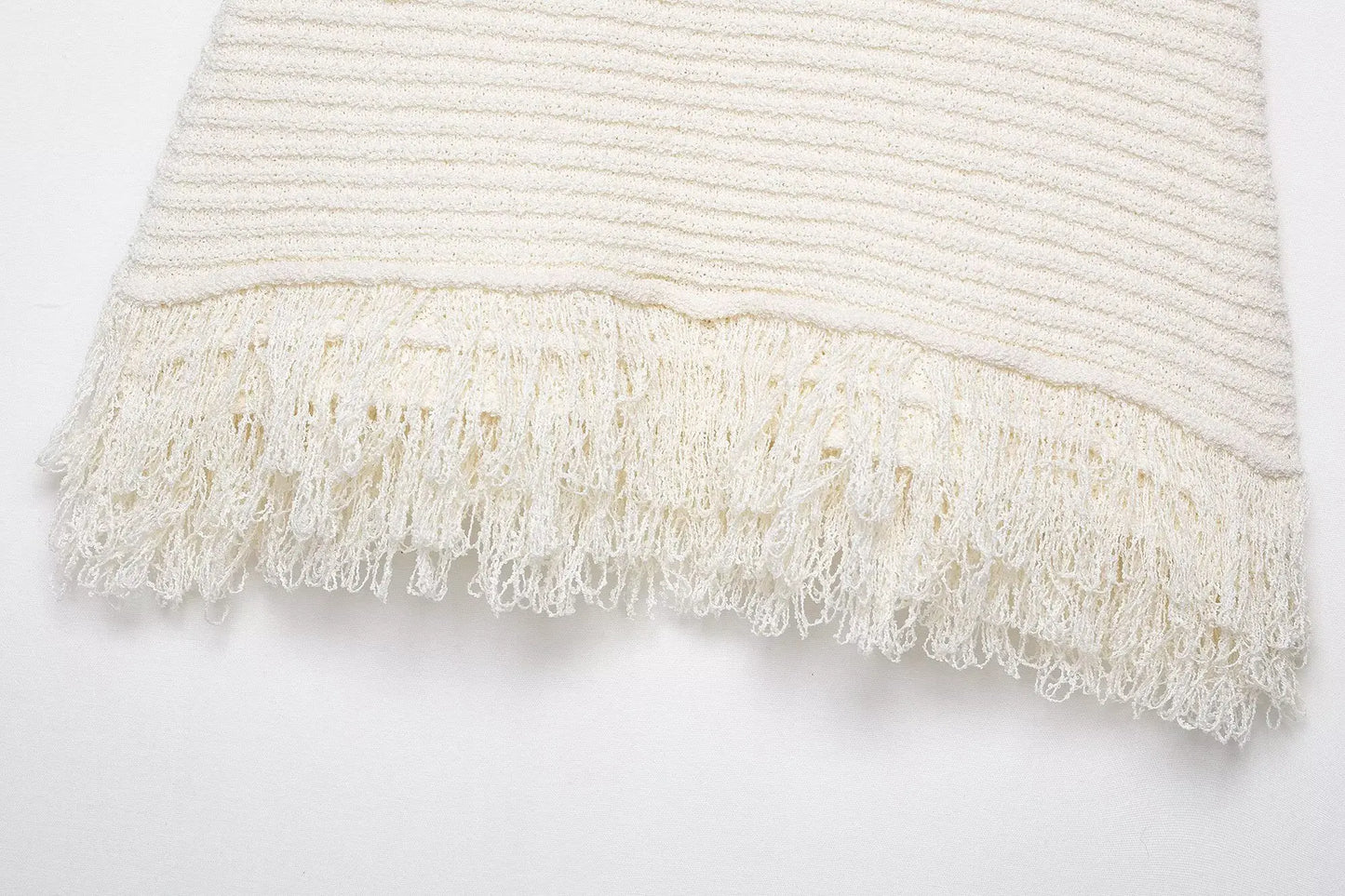 Tassel Skirt Sets Short Sleeve Knitted Tops Sexy Hip Hugging Skirts 2 Piece Set Women's Party Streetwear 2025 Woman Outfits