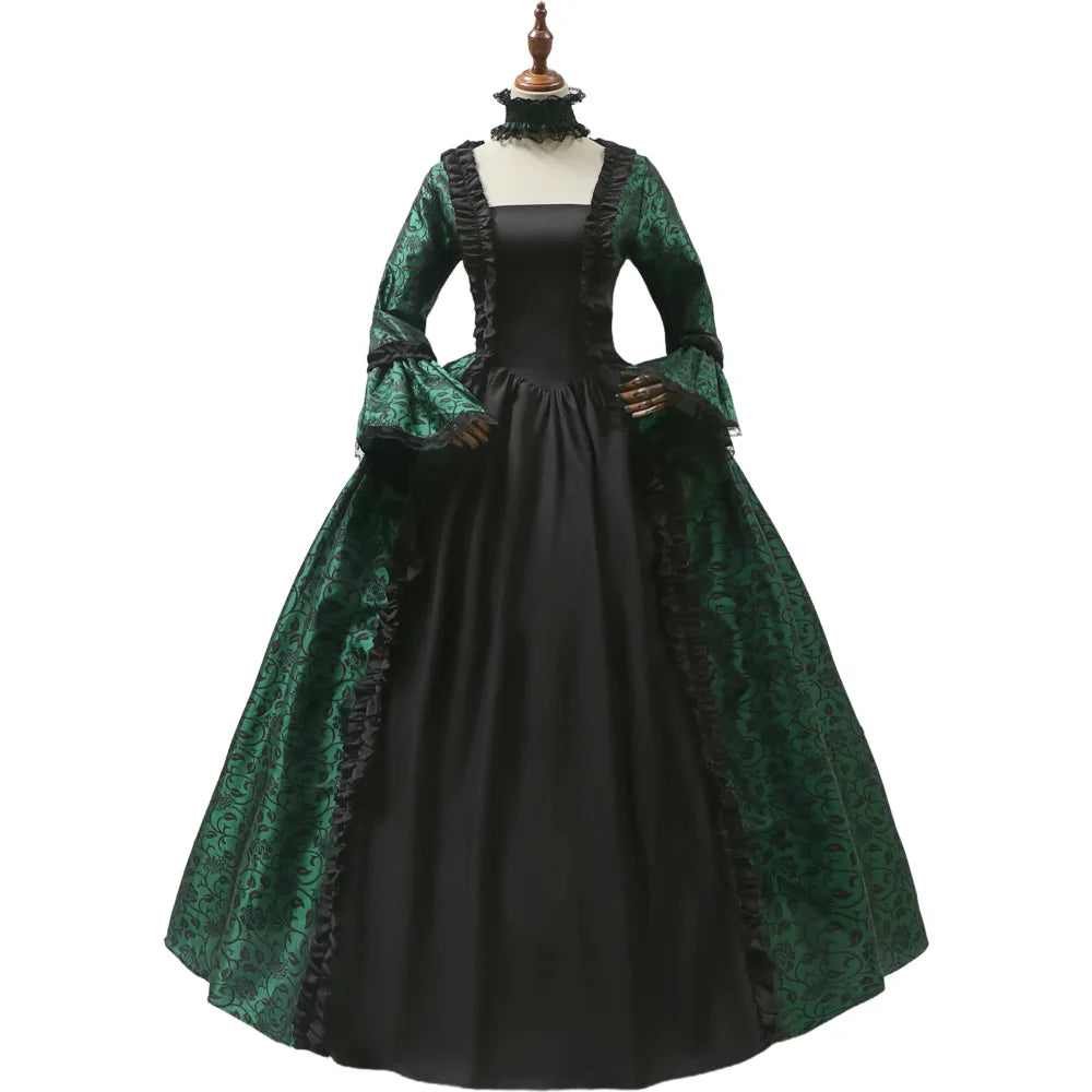 Victorian Era Gown - Medieval Court Dress with Corset