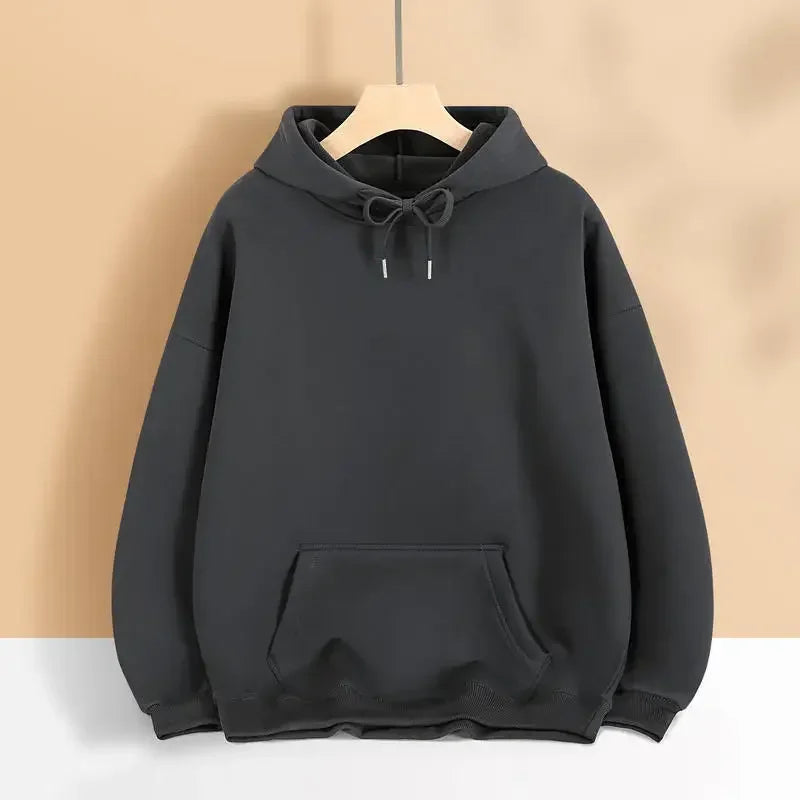 Sweater Loose Men's and Women's New Casual Solid Color Thickened Coat Autumn and Winter Hooded Sweater Simple