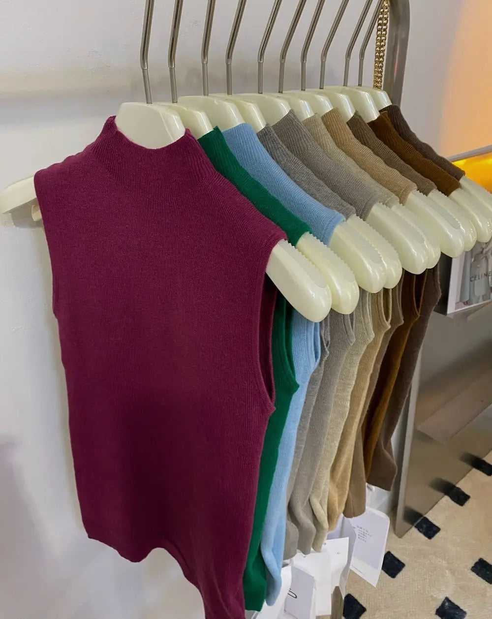 Sweater Vests Women Simple Half High Collar Fashion Autumn Basic Slim Sleeveless Sweaters All-match Ulzzang Leisure Knitting Ins