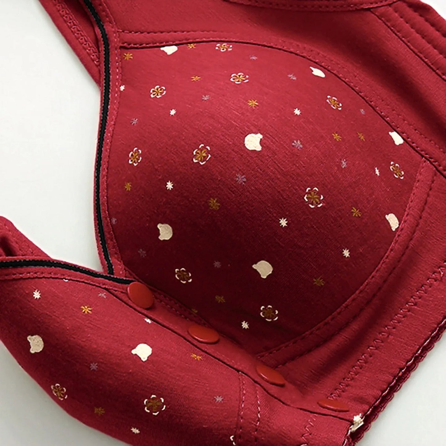 Women'S Front-Clasp Bra Printed Bra Pattern Vest-Style Design Comfortable Without Underwire Suitable Daily Wear All Seasons Home