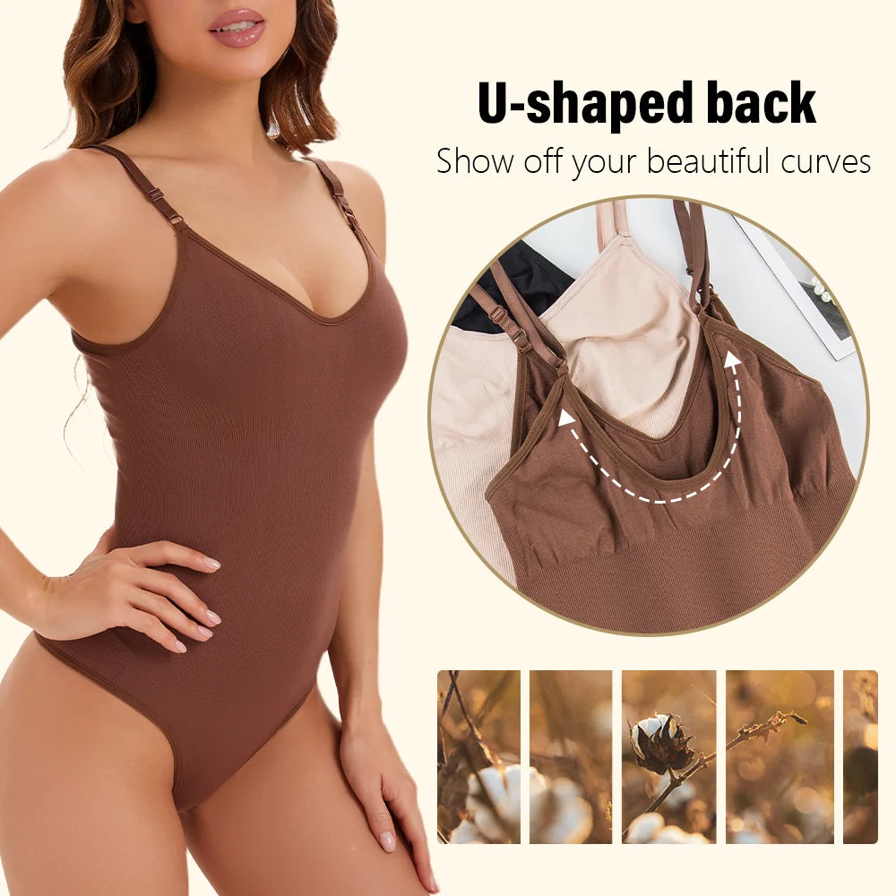 High Elastic Bodysuit for Women Tummy Control Shapewear Sexy Seamless Sculpting Thong Body Shaper Slimmer Slimming Black Tank