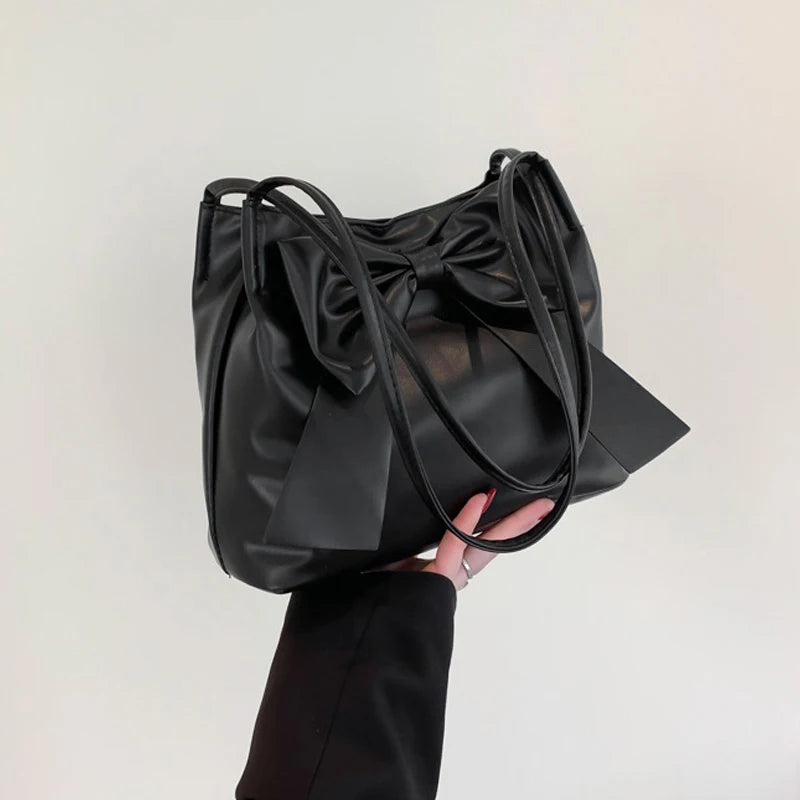 Fashion Bow Handlebags For Women Shoulder Bags Leisure Armpit Bag Shopping Versatile Bags Dumpling Handbag Female Hand Bags