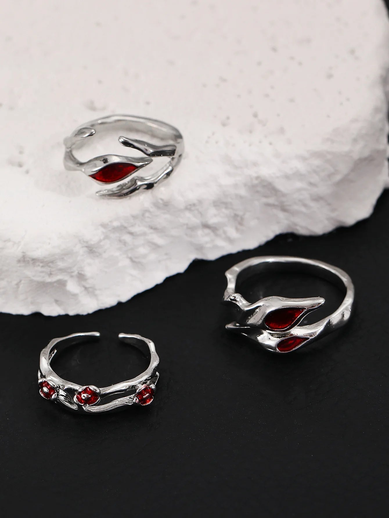 Gothic Rings irregular Darkness Red Style open ring for women index finger Ring Jewelry Gift