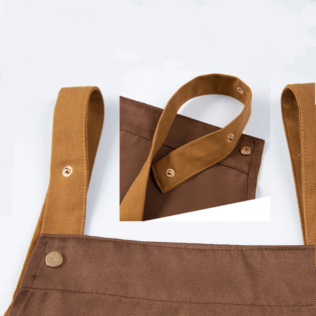 Kitchen Cooking Apron Female Male Pocket Adjustable Waterproof Thickened Apron Baking Bar Restaurant Cafe Working Clothes