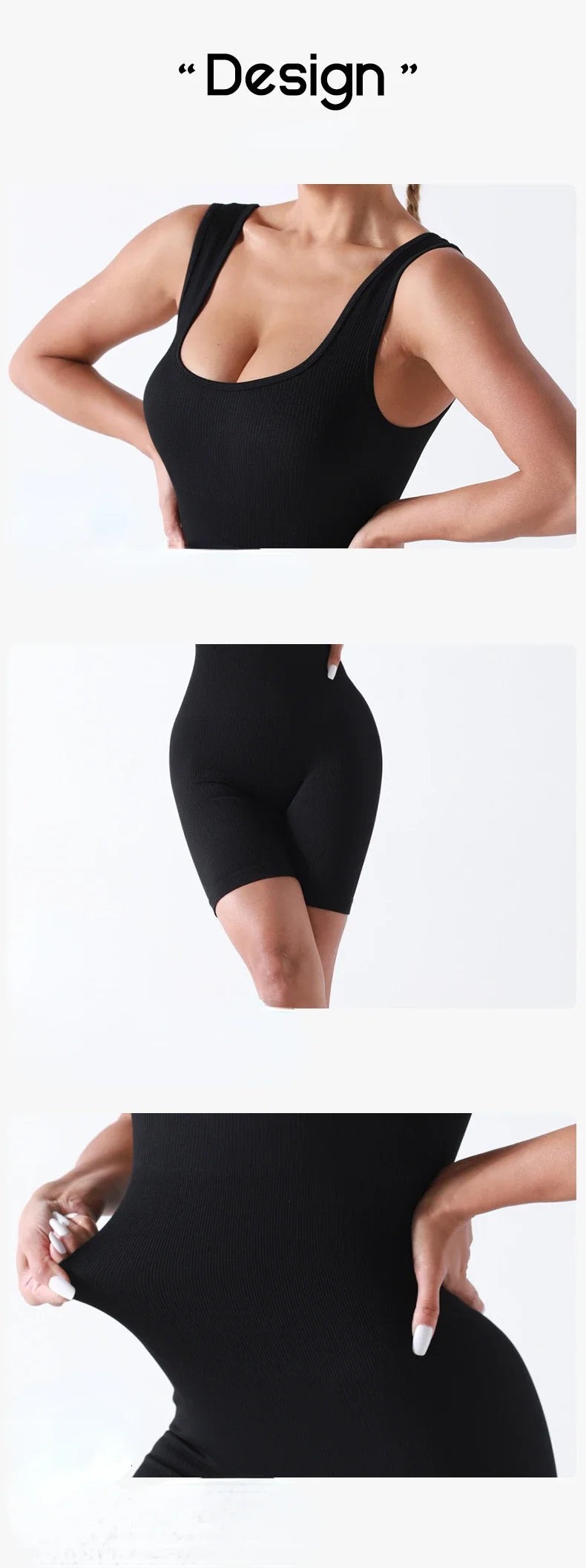 Women Seamless Bodysuit Sexy Thread Shorts Suit High Elastic Hip Liftting Knitting Fashion Set Gym Trainning Yoga Slim Sport Set