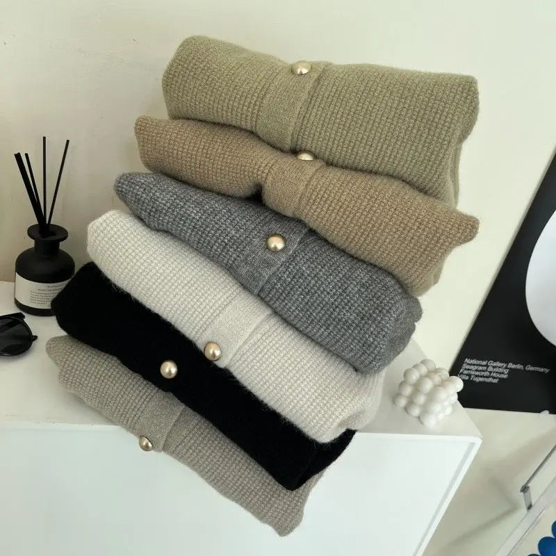 Sweater Pony Embroidered Sweater Jacket Autumn and Winter Temperament Sweater Cardigan French Style Versatile Top