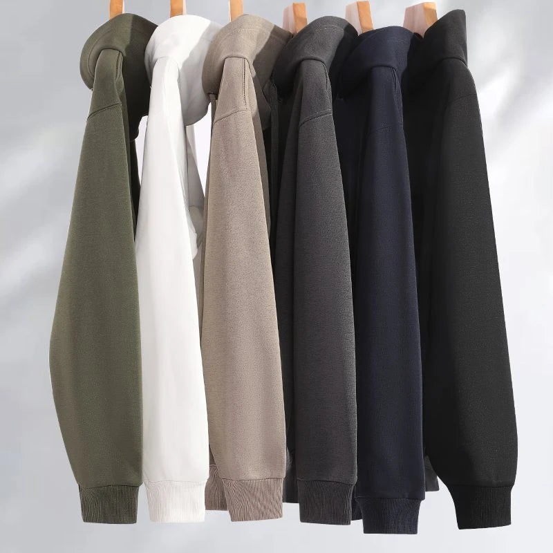Sweater Loose Men's and Women's New Casual Solid Color Thickened Coat Autumn and Winter Hooded Sweater Simple