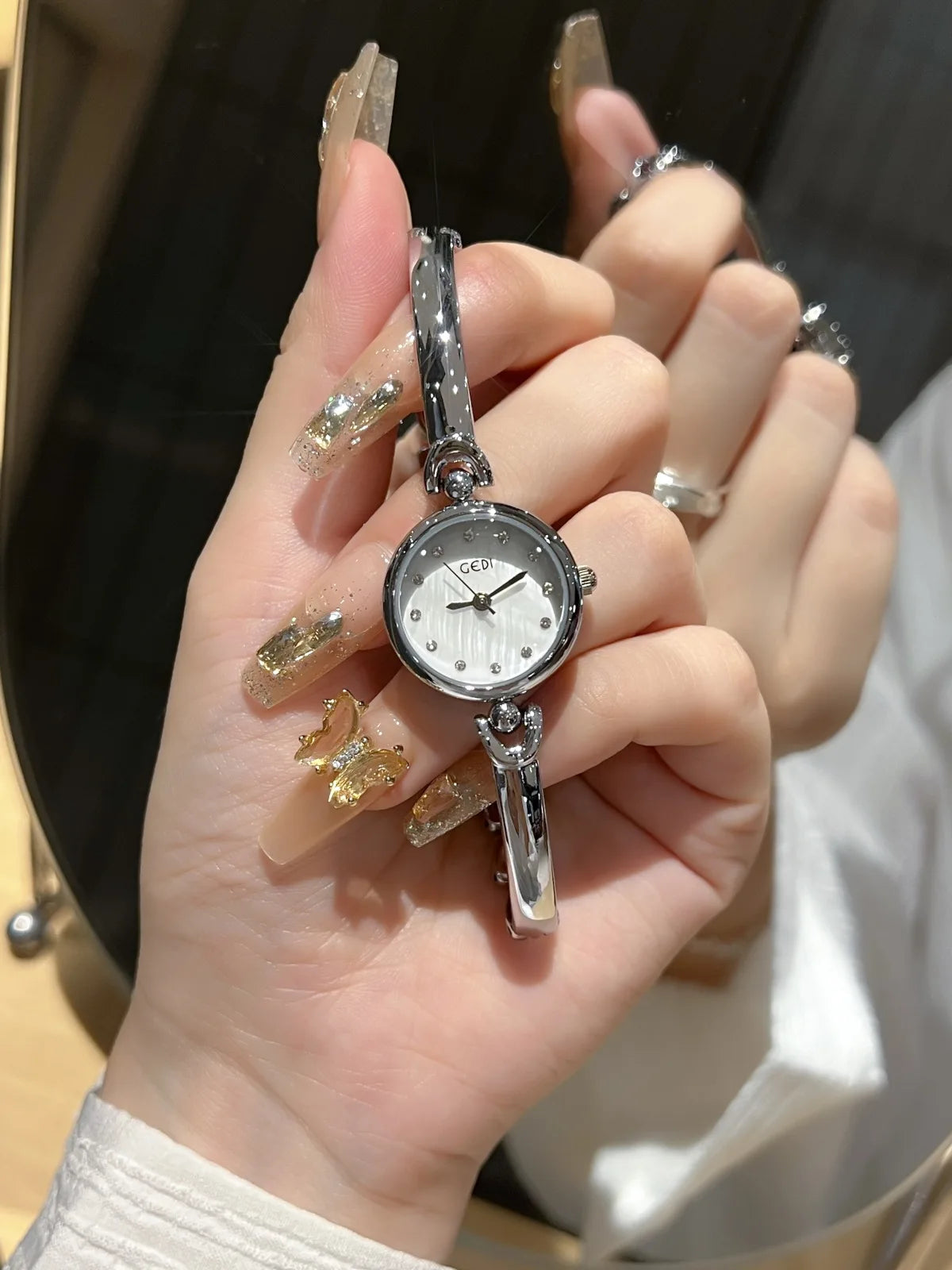 Fashion Top Brand Ladies Wristwatch Full Steel Waterproof Small Dial Quartz Silver Women Dress Watch Reloj Mujer Montre Femme
