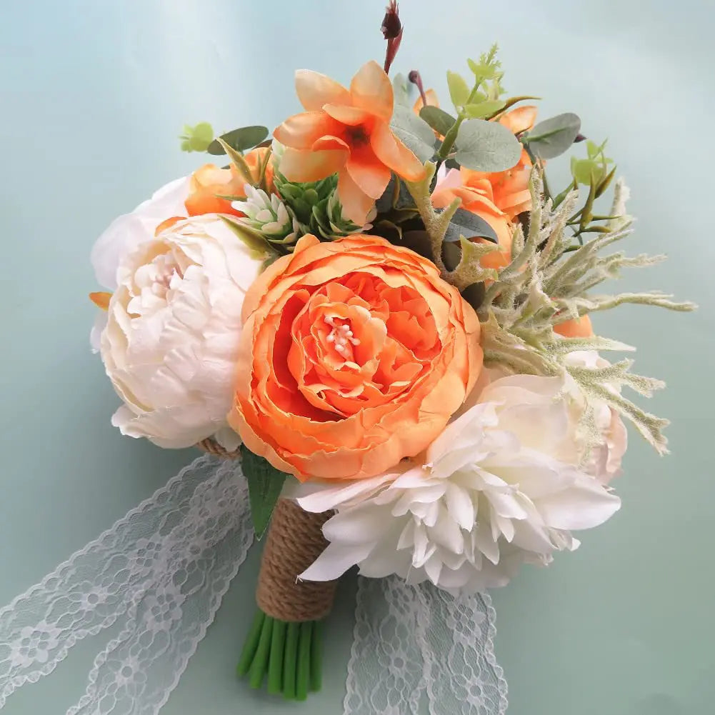 30CM Wedding Decoration Bridal Holding Flowers Artificial Roses Bundle Home Decoration Photography Props Silk Flowers