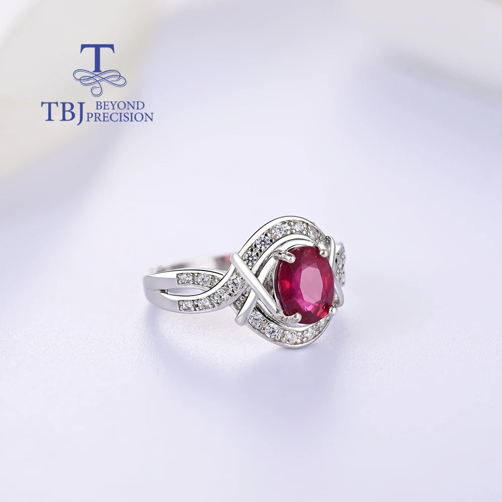 Gorgeous design natural filled ruby ring precious gemstone exquisite 925 sterling silver jewelry for women