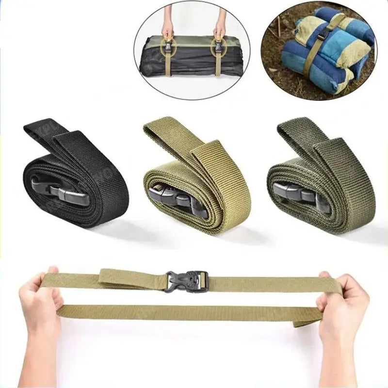 Travel Tied Black Durable Nylon Cargo Tie Down Luggage Lash Belt Strap With Cam Buckle Travel Kits Outdoor Camping Tool