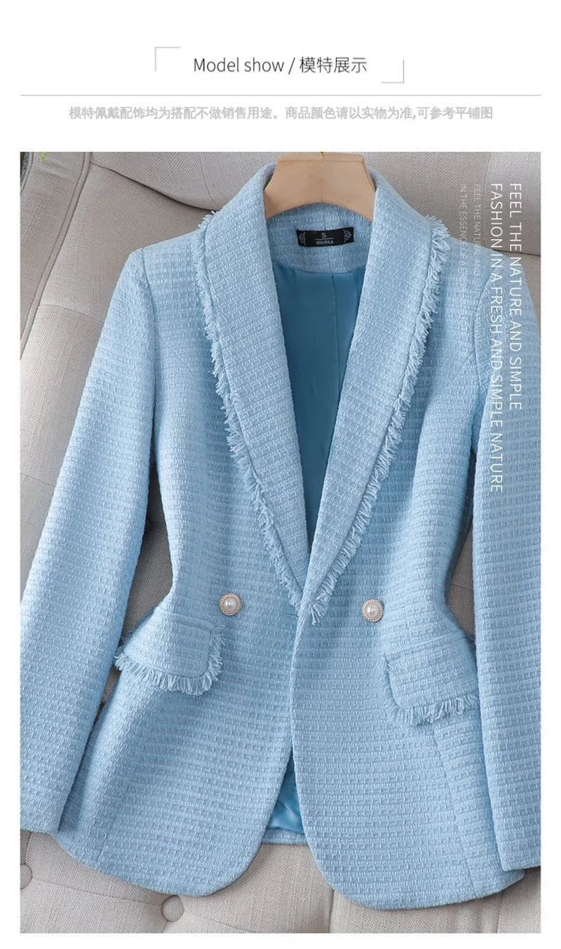 Blazer Women New Fashionable Elegant All-match Simple Classic Design Casual Office Lady Button Temperament Thin Coat