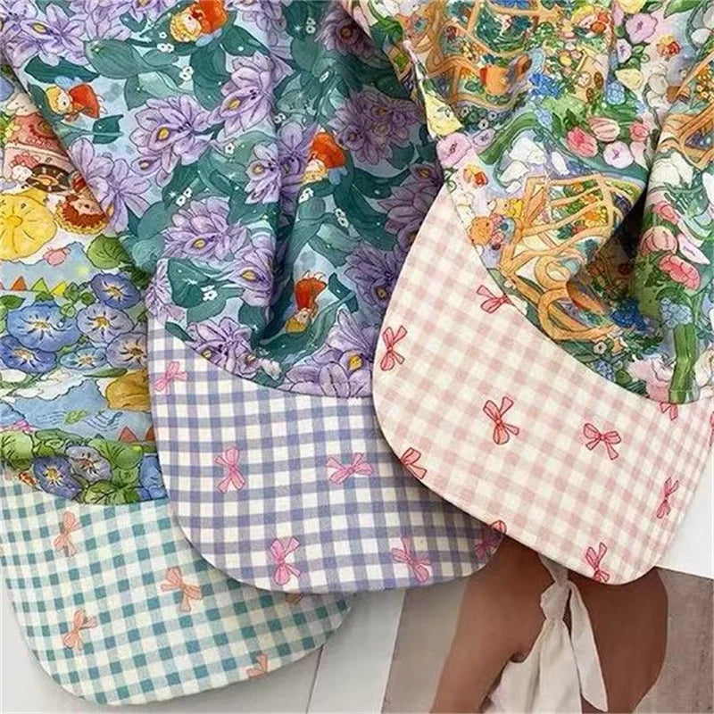 Women's Hats Spring Seaside Vacations French Sweet Cute Girls Outdoor Headscarves With Straps Baseball Caps Pastoral Sun Visor