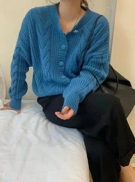 Ladies Sweaters Winter Button Kawaii Knitted Top for Women Yellow Cute Cardigan Designer Y2k Fashion Korea Korean Luxury Jumper